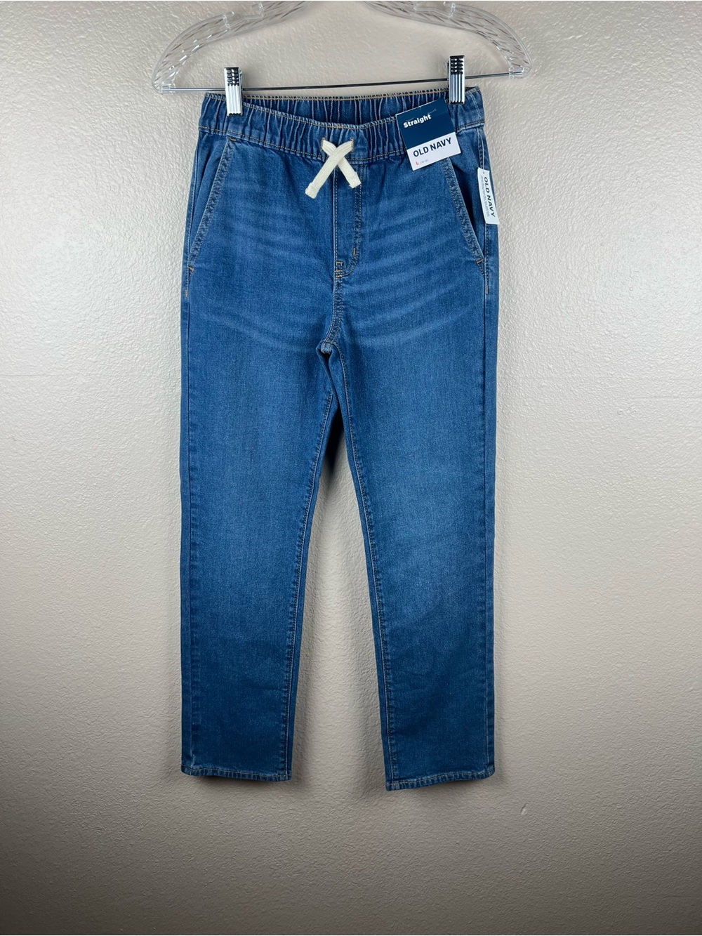 NWT Old Navy Boys Pull-On Straight Jeans L 10-12